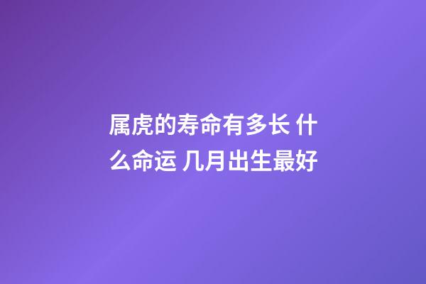 属虎的寿命有多长 什么命运 几月出生最好